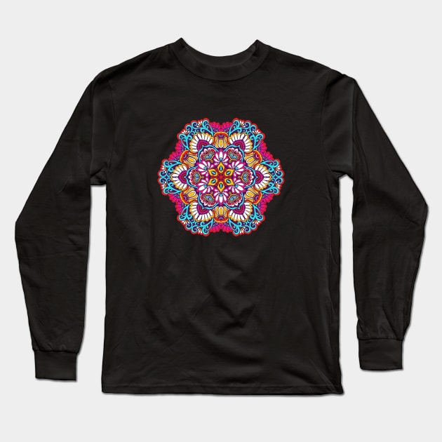 mandala-design, mandala-art, geometric, abstract, mandala and spirituality, colorful, rainbow, mandala pattern, mandala flower patterns, Flower Mandala ,Spirituality Long Sleeve T-Shirt by Utopia Shop